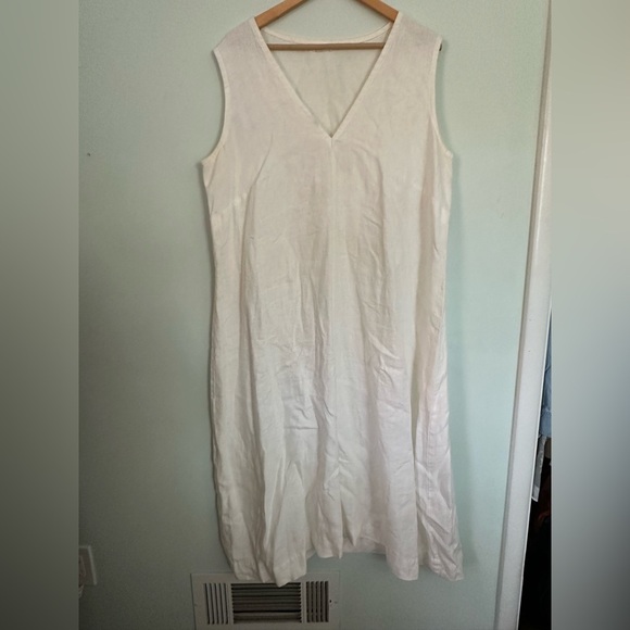 Polly Midi in Ivory Midweight Linen - Ivory / 2XL - Picture 4 of 6